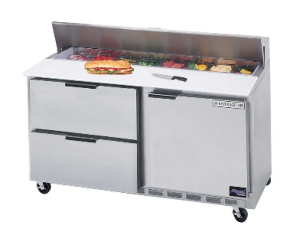 118-SPED60162 60" Sandwich/Salad Prep Table w/ Refrigerated Base, 115v