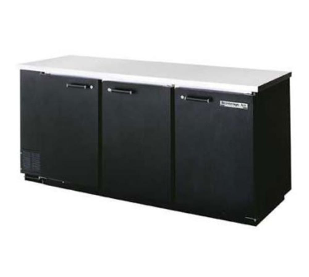 118-BB781B 78" (3) Section Bar Refrigerator - Swinging Solid Doors, 115v