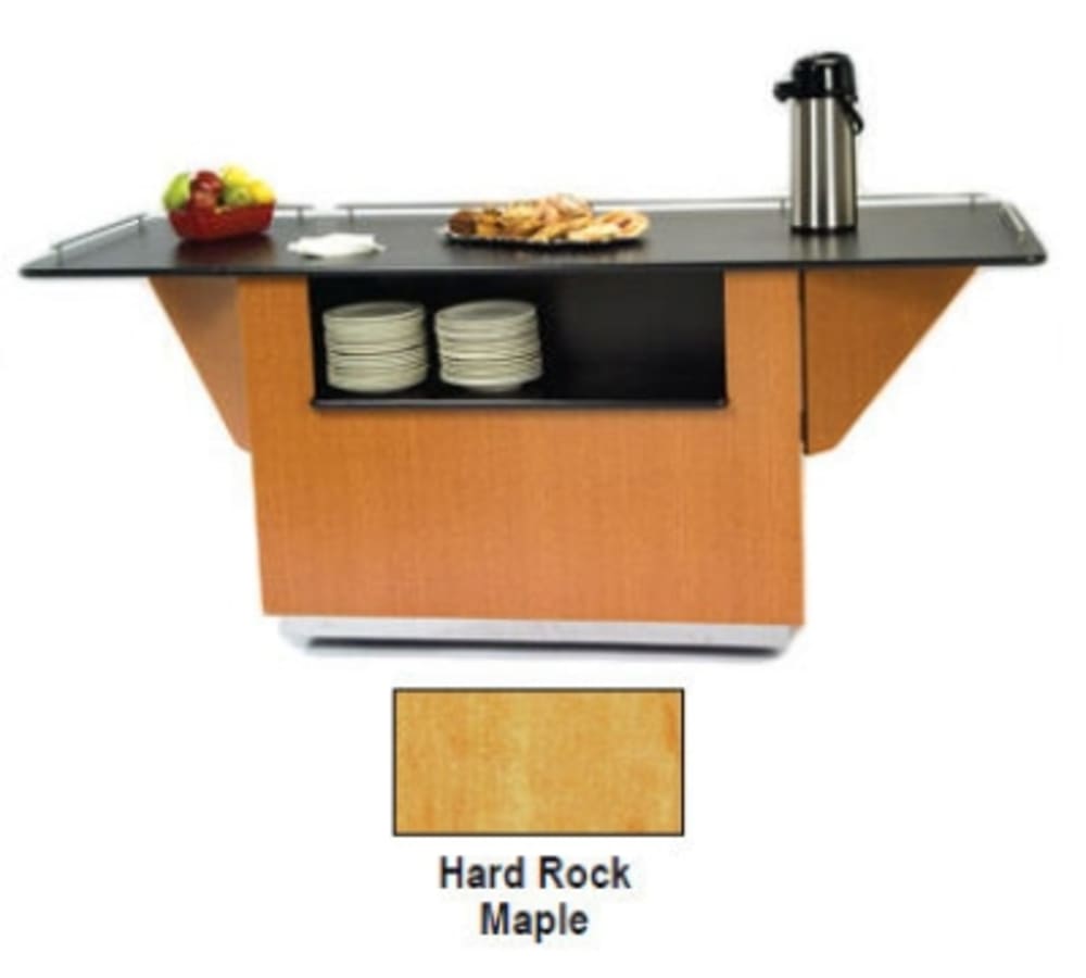 Lakeside 6855 HRMAP 99" Breakout Mobile Serving Counter w/ Shelves & Laminate Top, Hard Rock Maple