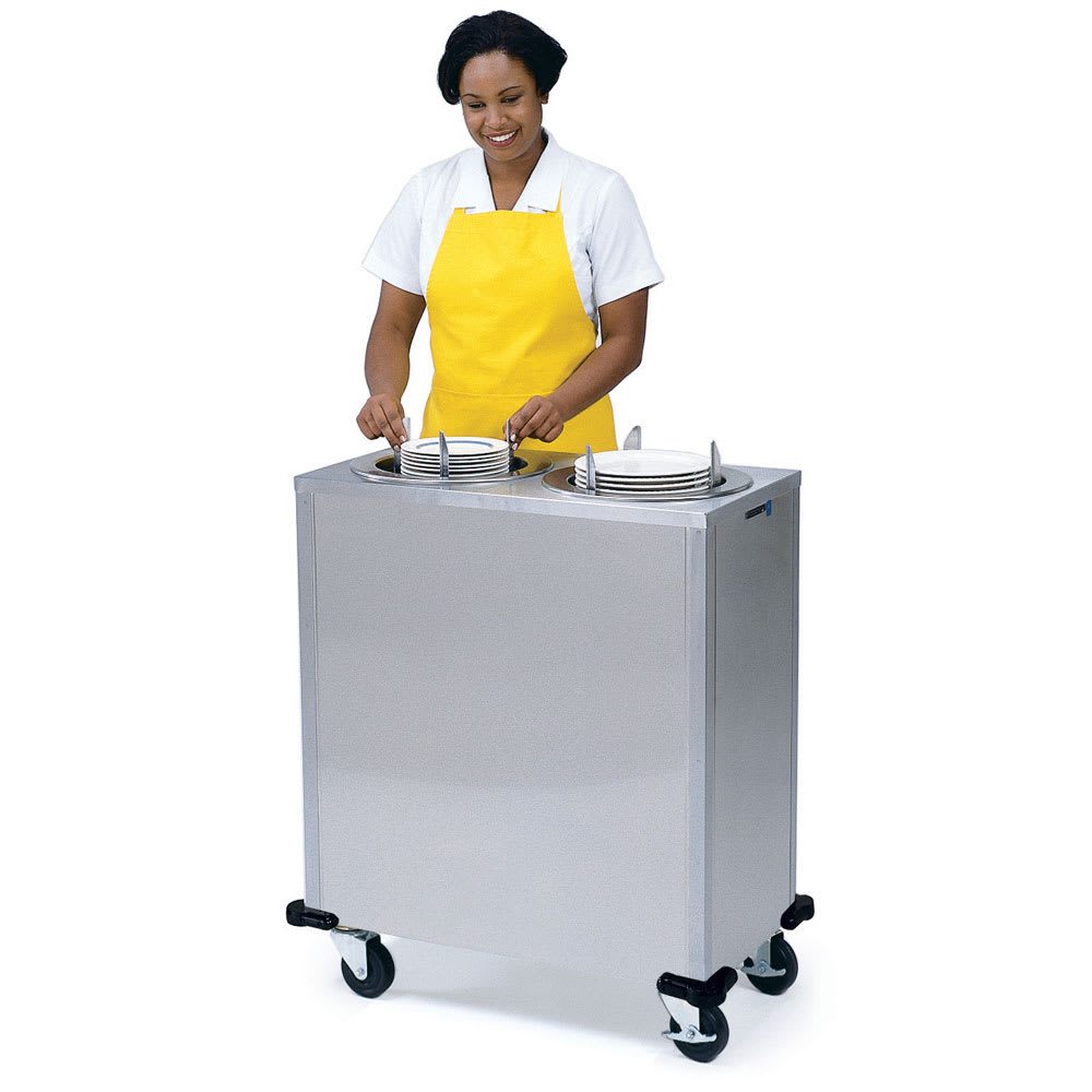 121-925 30 5/8" Mobile Dish Dispenser w/ (2) Columns, Stainless