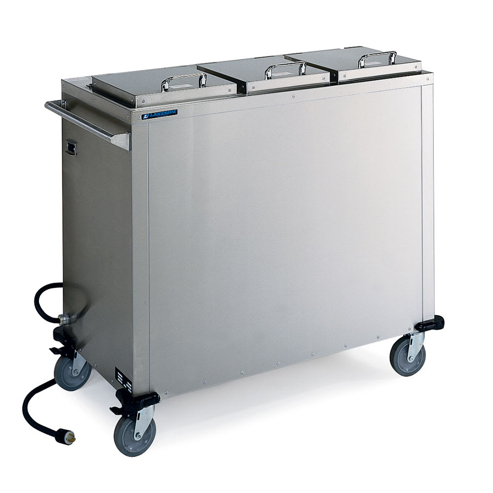 121-7502 43 11/25" Heated Mobile Dish Dispenser w/ (3) Columns - Stainless, 208/220-240v/1ph