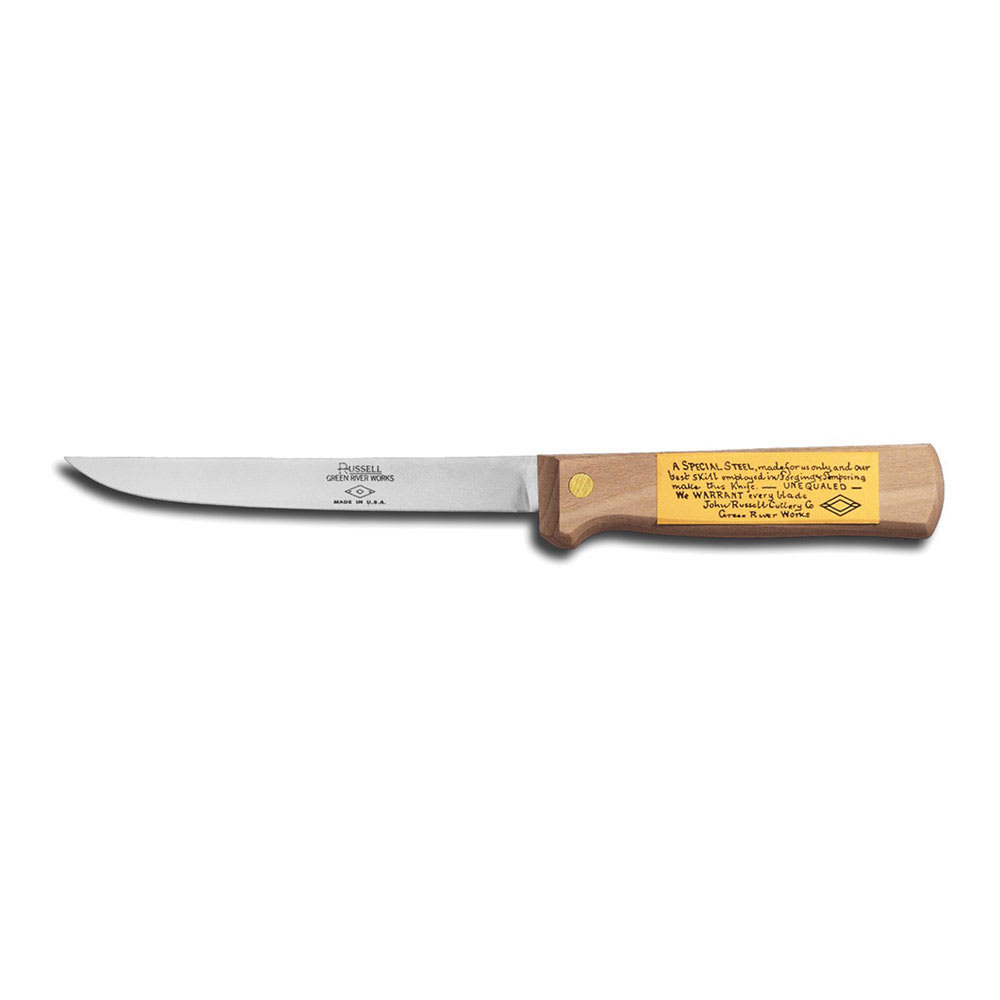 Dexter Russell 1012G-6 6" Stiff Boning Knife w/ Beech Handle, Carbon Steel