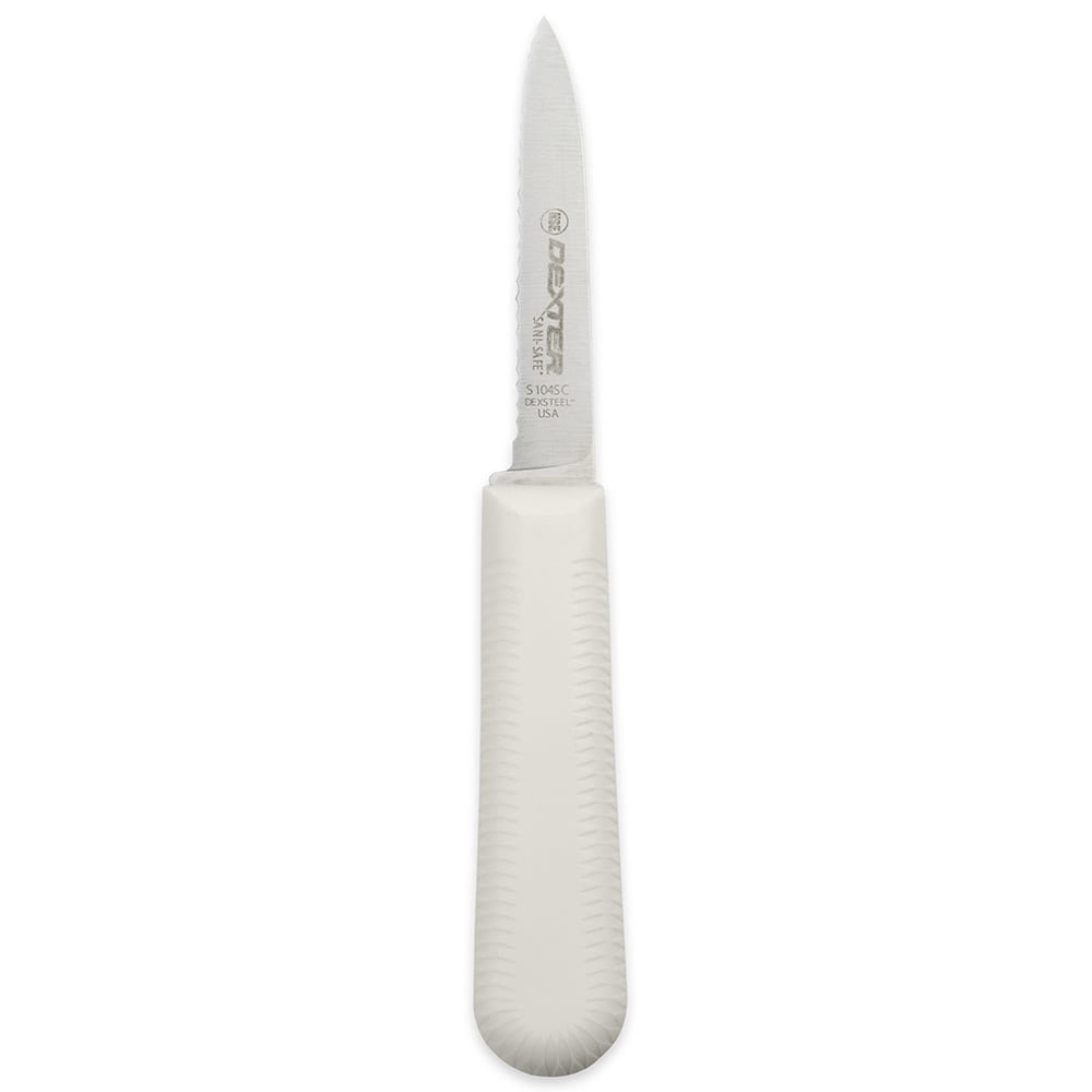 135-15373 SANI-SAFE® 3 1/4" Paring Knife w/ Polypropylene White Handle, Carbon Steel