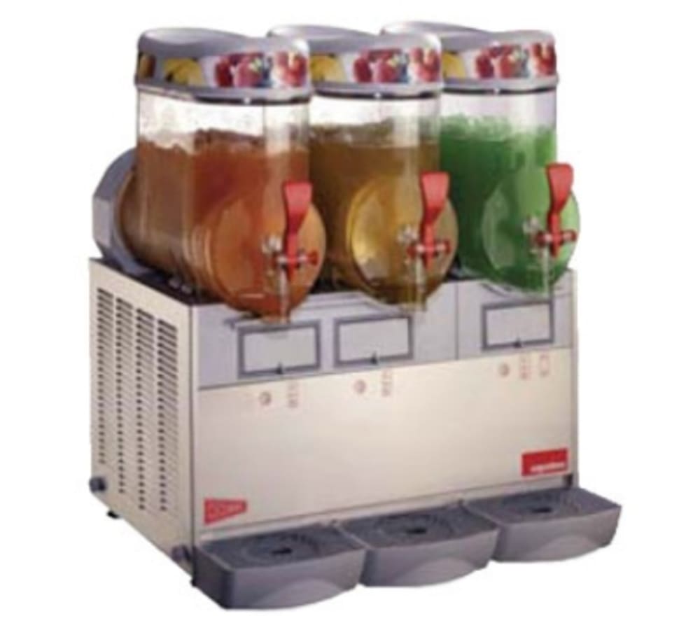 131-MT3MINI Triple Slush Machine w/ 1 1/2 gal/Bowl Capacity, Manual Fill, Stainless, 115v