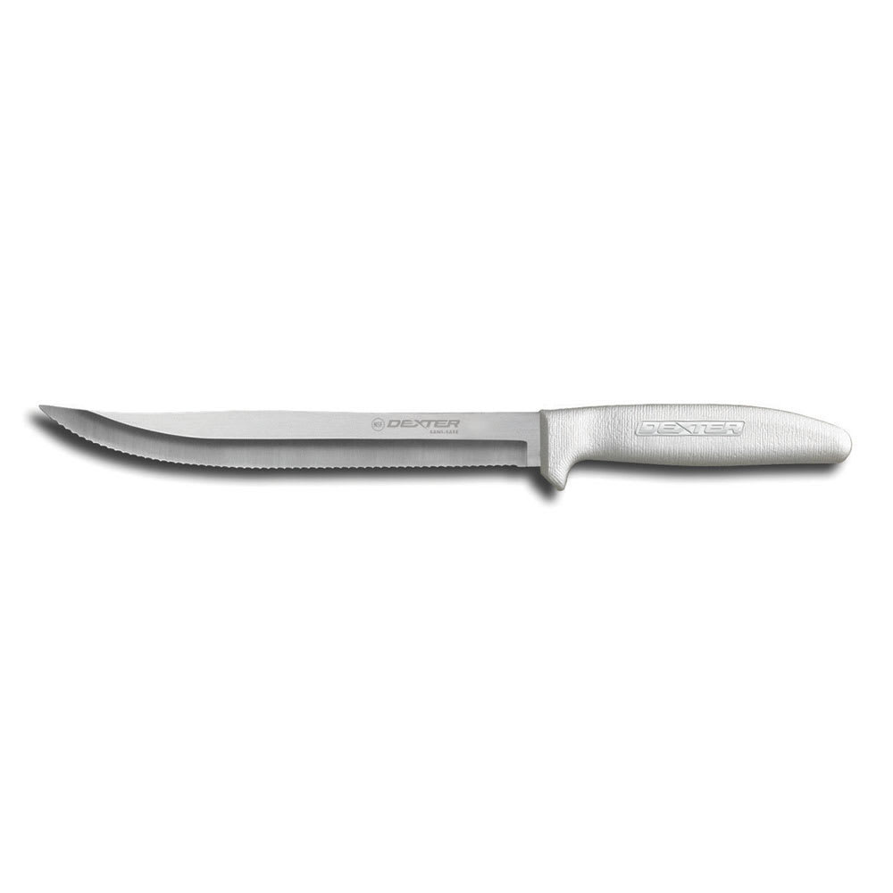 135-13553 SANI-SAFE® 8" Utility Slicer w/ Polypropylene White Handle, Carbon Steel