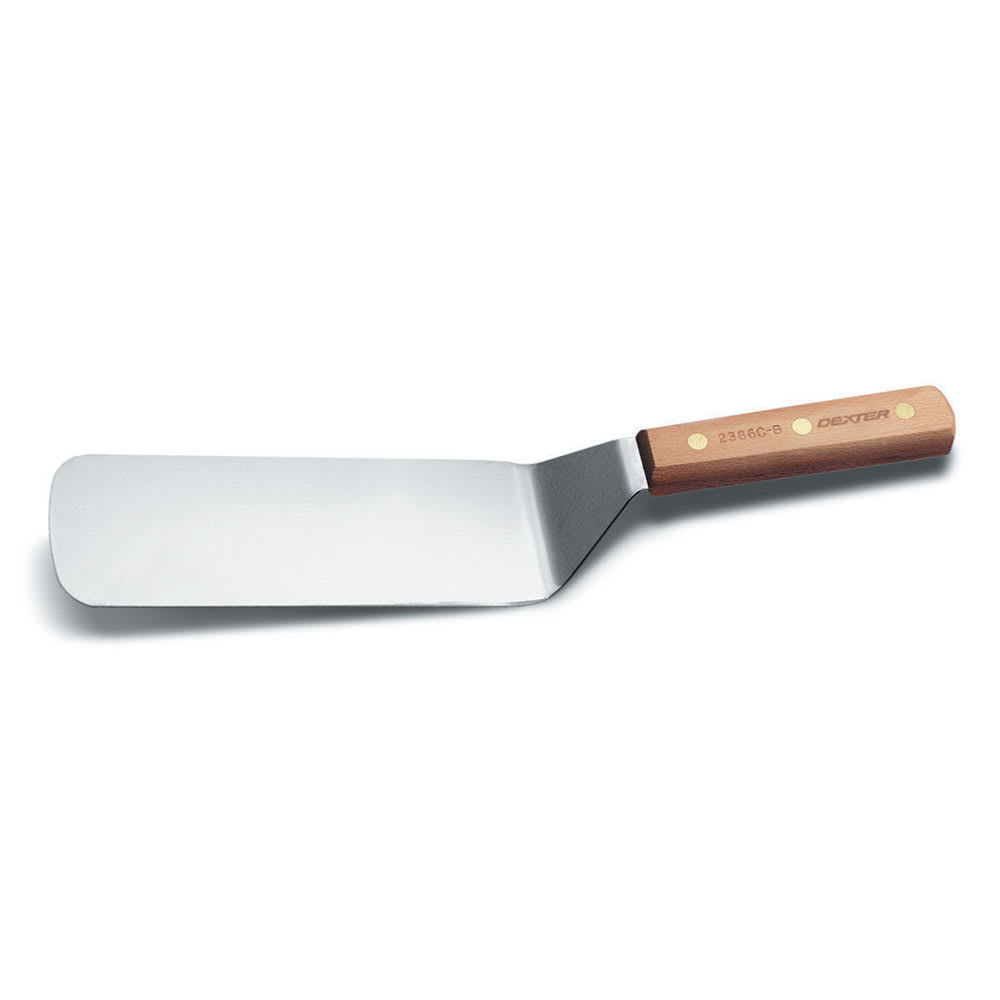 Dexter Russell 2386C-8 8"x3" Grill Turner w/ Beech Handle, Carbon Steel