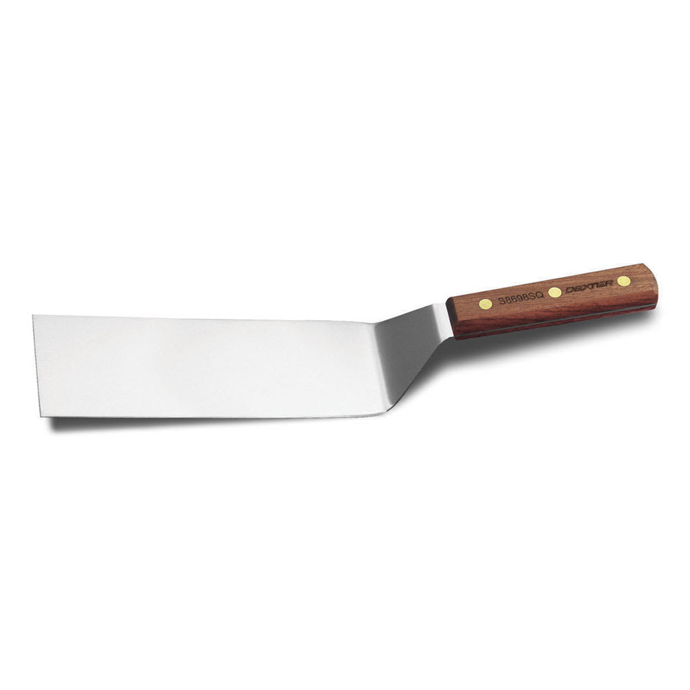 135-16390 8"x3" Hamburger Turner w/ Rosewood Handle, Stainless Steel