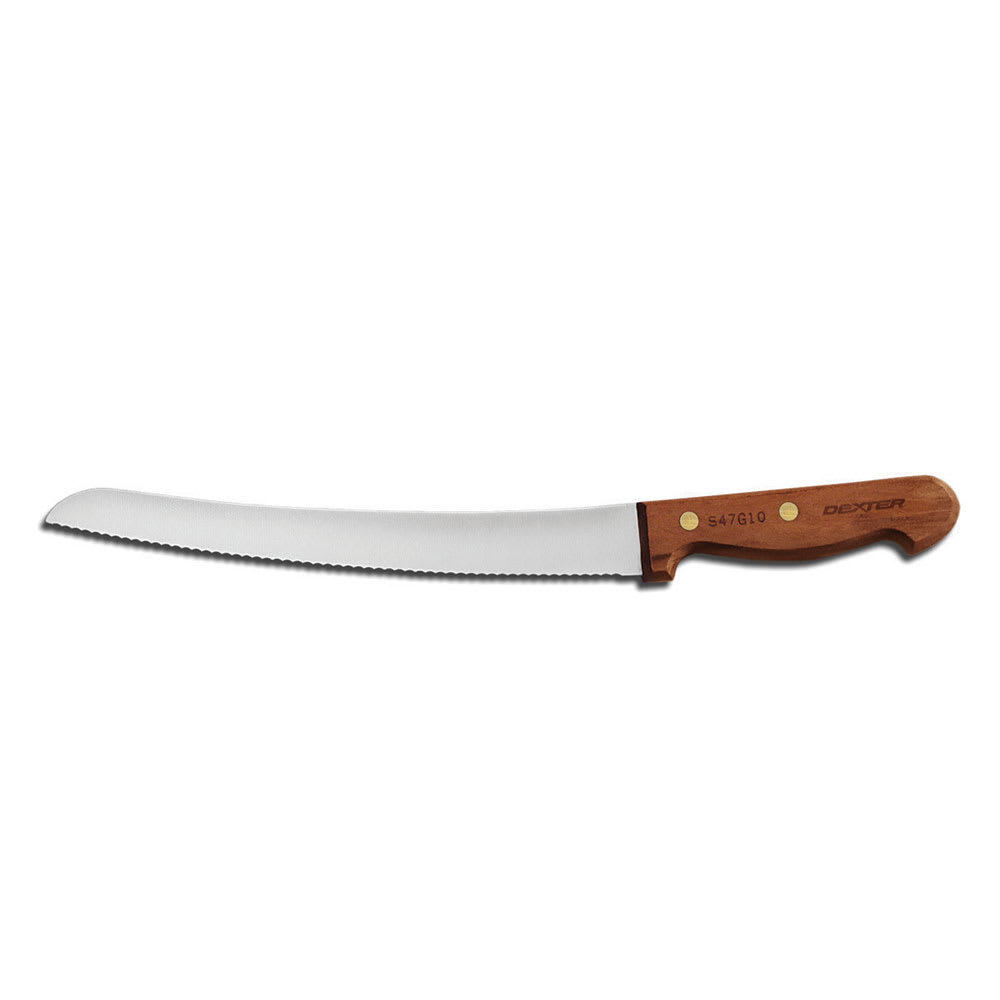 Dexter Russell S47G10-PCP 10" Bread Knife w/ Rosewood Handle, Carbon Steel