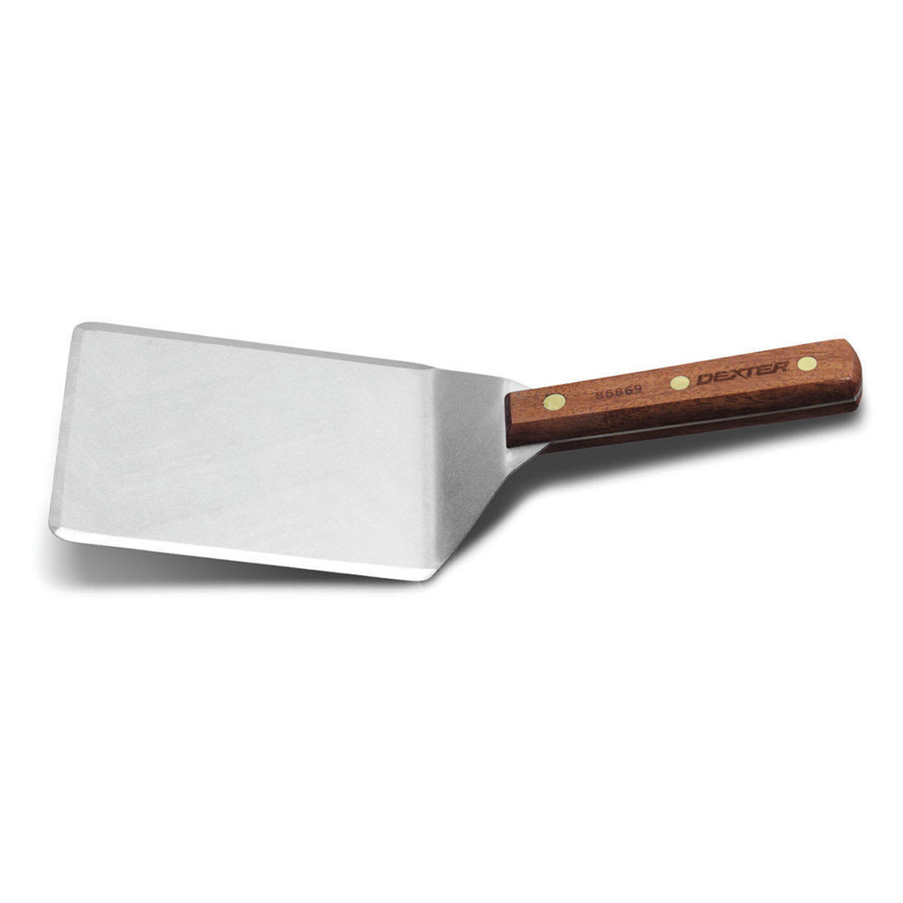 135-19800 6"x5" Hamburger Turner w/ Rosewood Handle, Stainless Steel