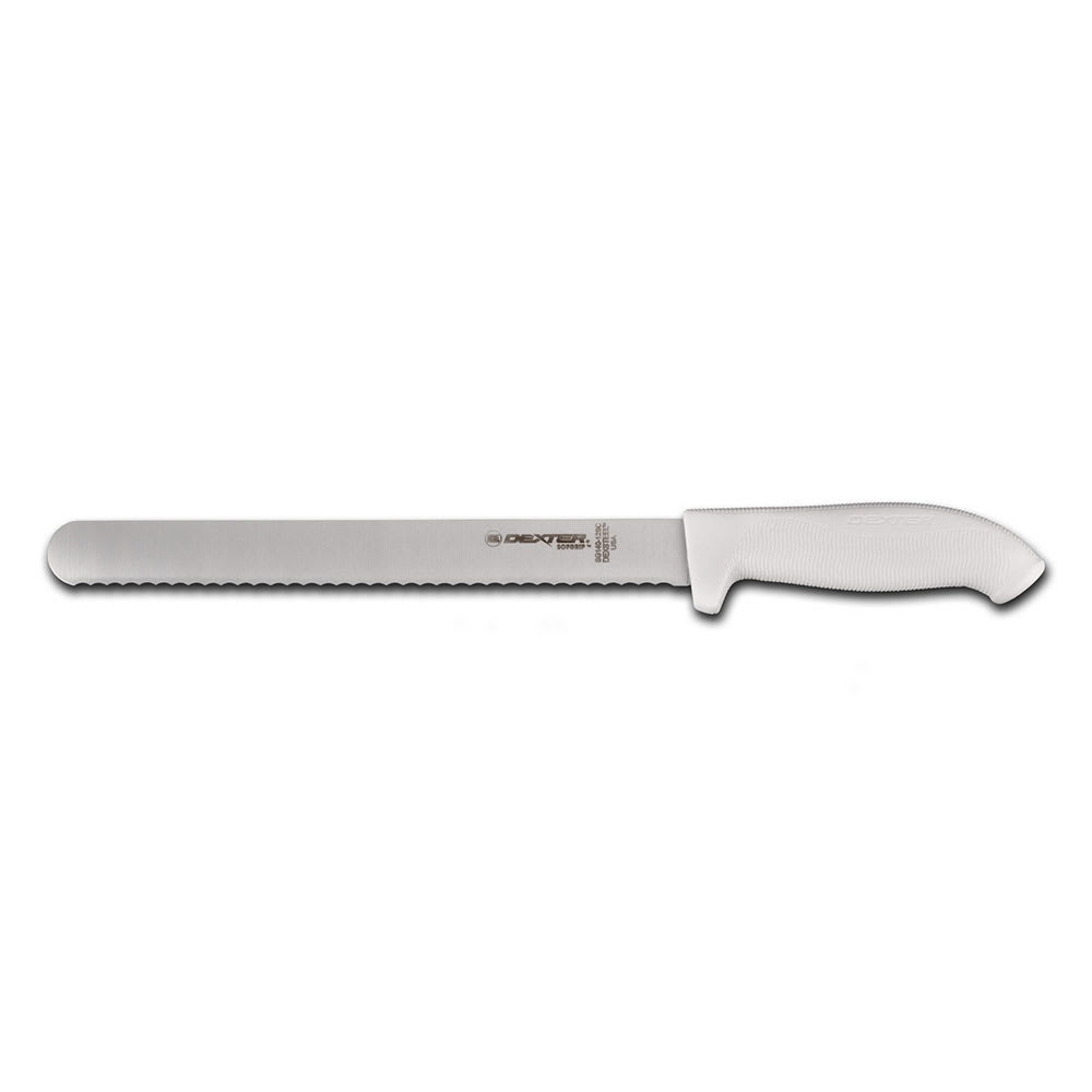 Dexter Russell SG140-12SC-PCP 12" Slicer w/ Soft White Rubber Handle, Carbon Steel