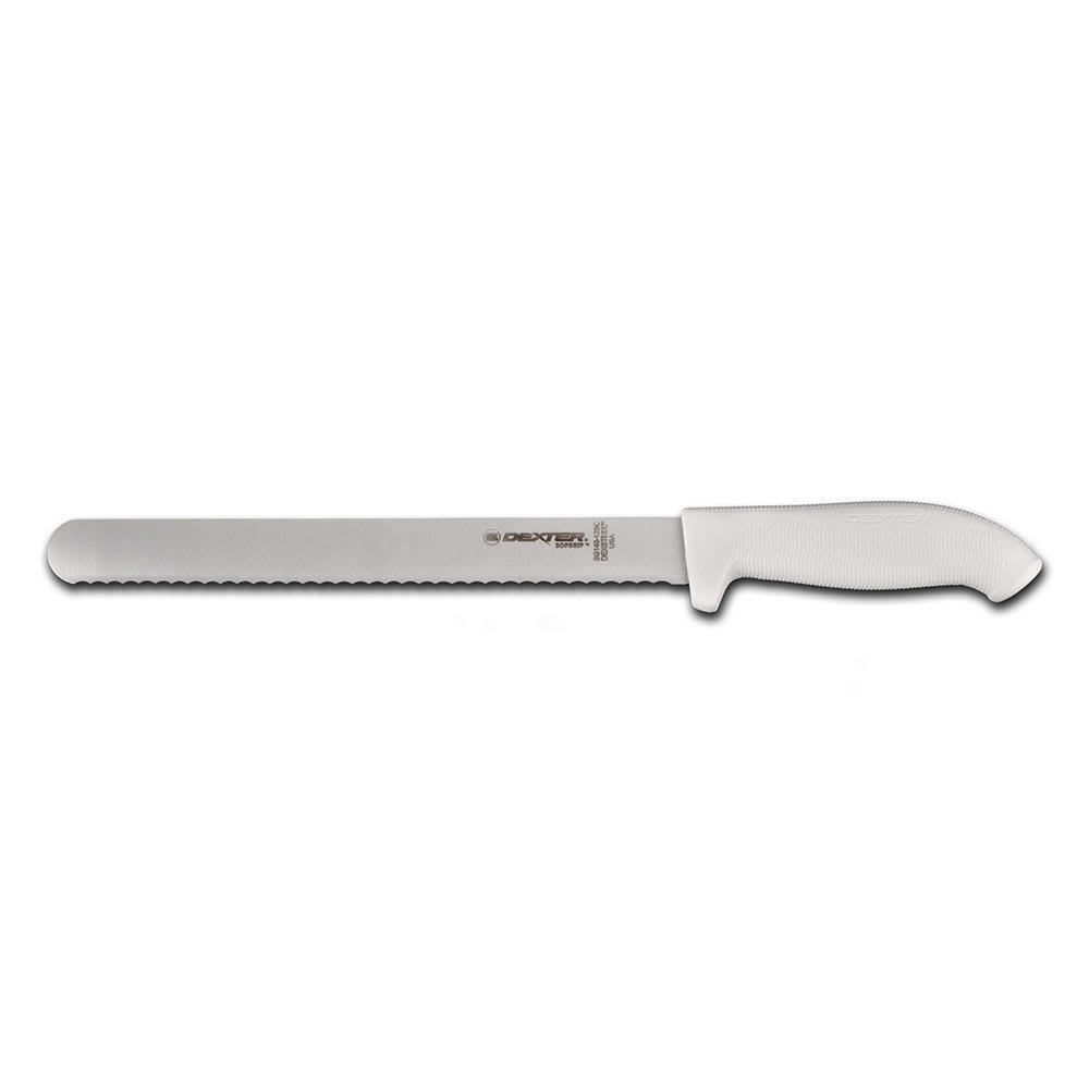135-24243 12" Slicer w/ Soft White Rubber Handle, Carbon Steel
