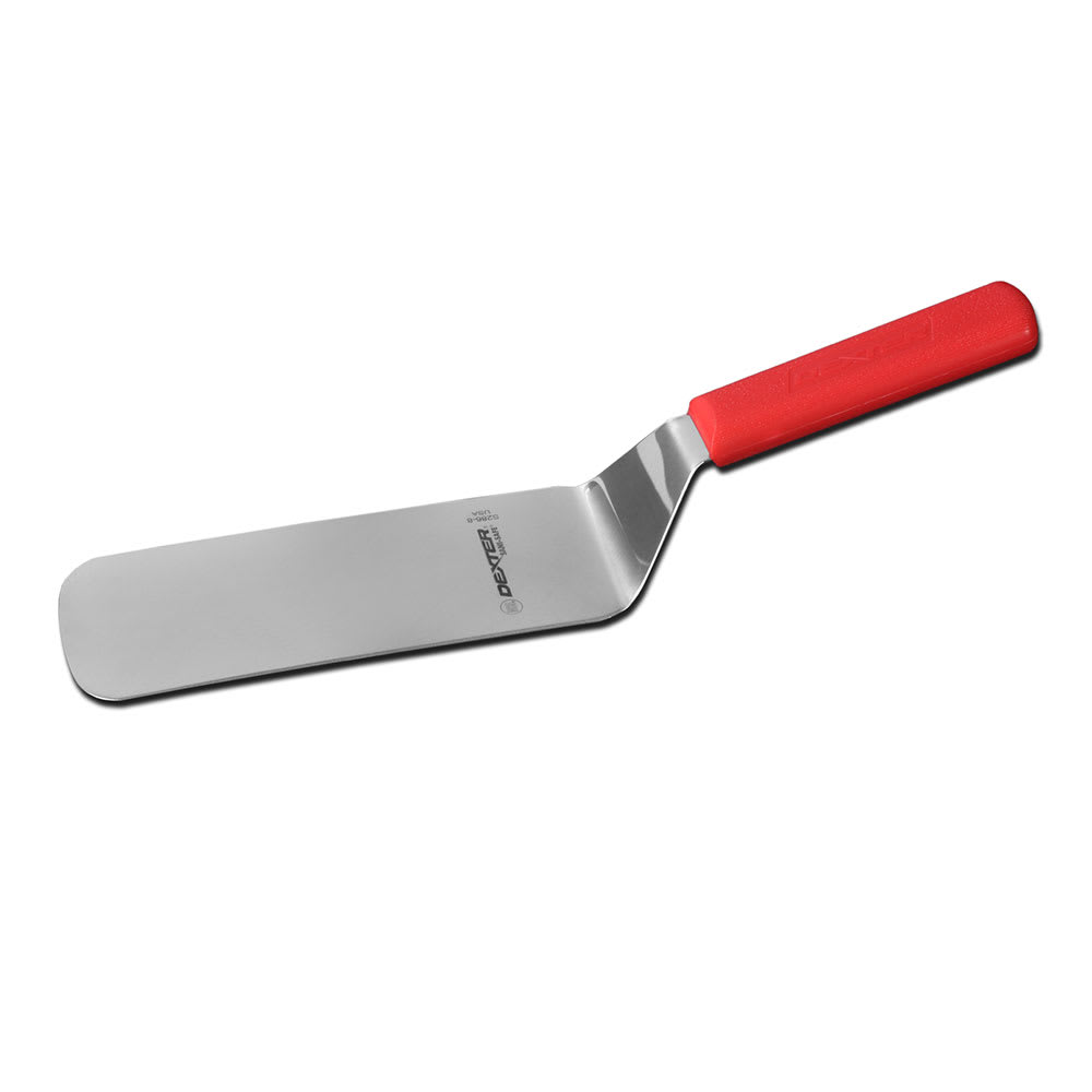135-19693R SANI-SAFE® 8"x3" Cake Turner w/ Polypropylene Red Handle, Stainless Steel
