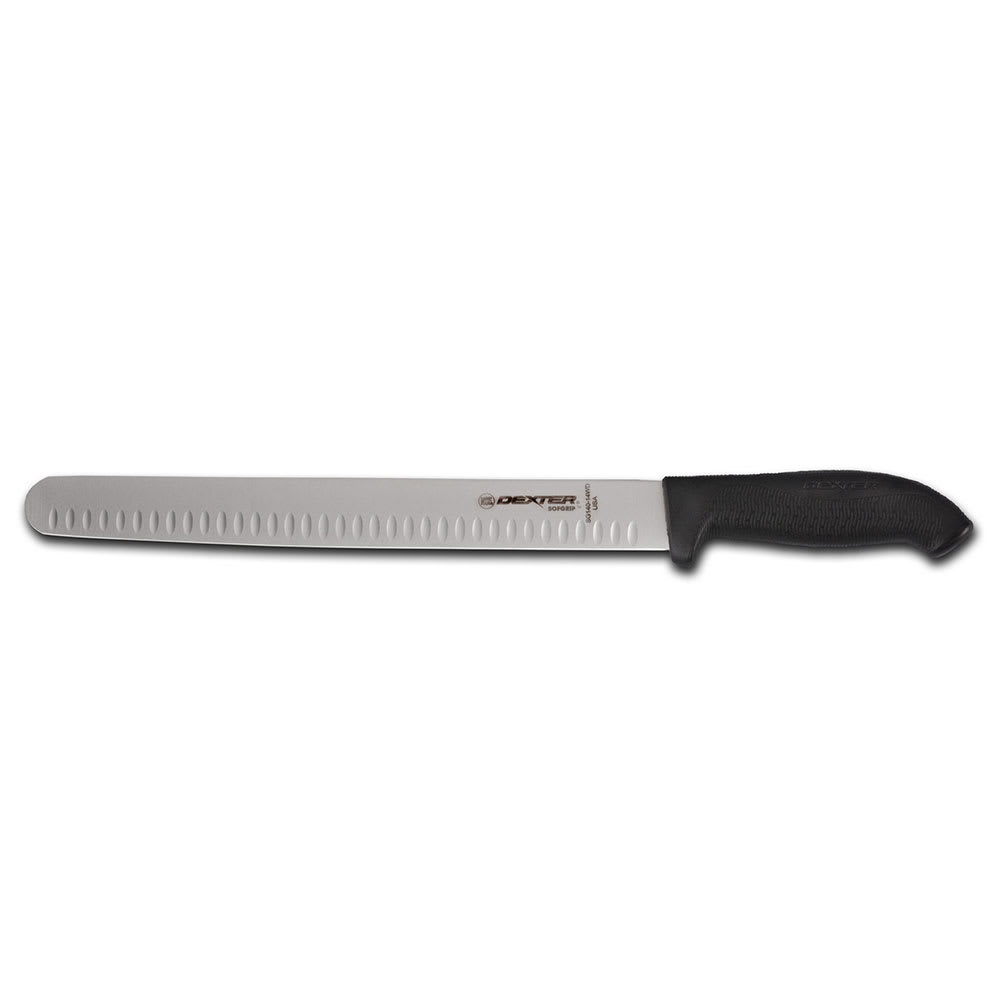 135-24283B 14" Slicer w/ Soft Black Rubber Handle, Carbon Steel