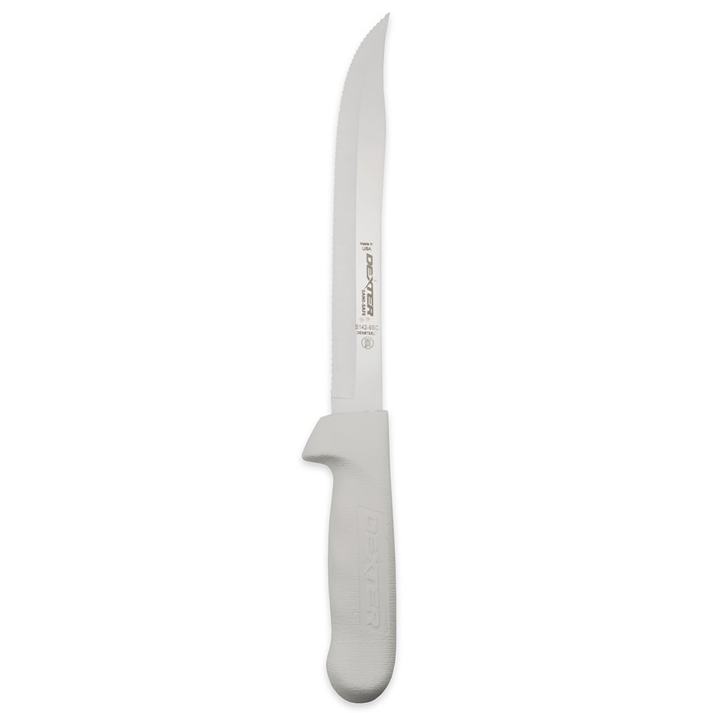 135-13563 SANI-SAFE® 9" Utility Slicer w/ Polypropylene White Handle, Carbon Steel