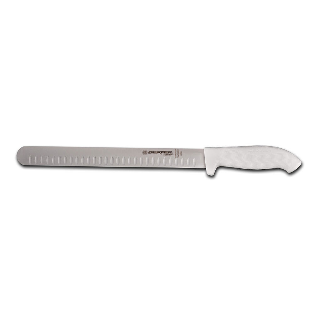 Dexter Russell SG140-12GE-PCP 12" Slicer w/ Soft White Rubber Handle, Carbon Steel