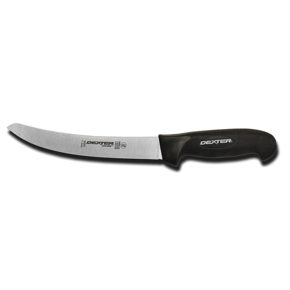 Dexter Russell SG132N-8B 8" Breaking Knife w/ Soft Black Rubber Handle, Carbon Steel