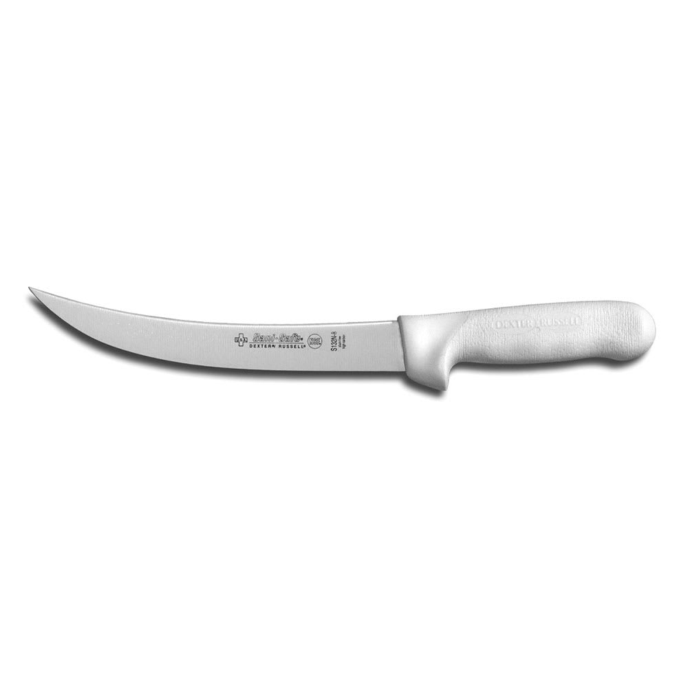 Dexter Russell S132N-10 SANI-SAFE® 10" Breaking Knife w/ Polypropylene White Handle, Carbon Steel