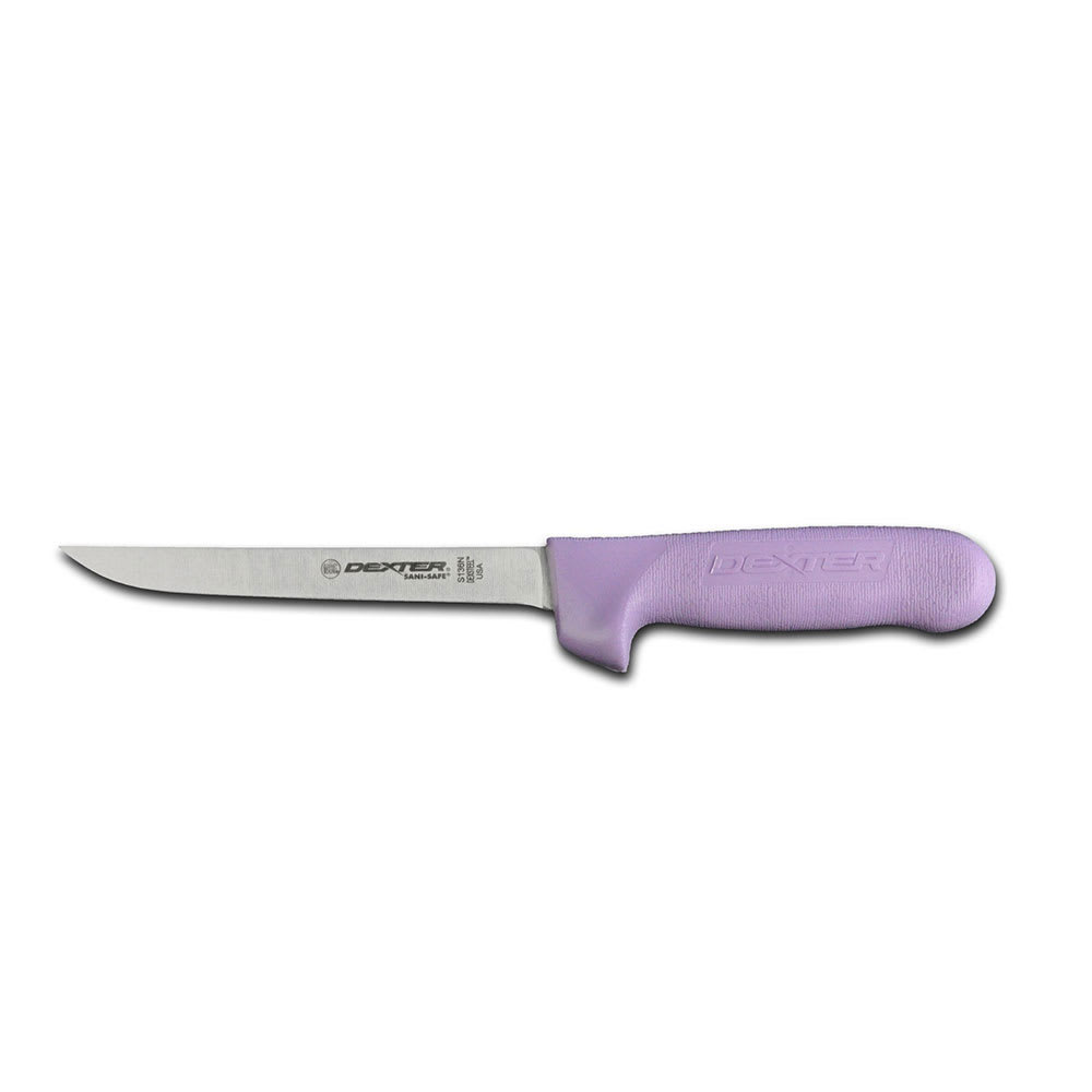 135-01563P SANI-SAFE® 6" Narrow Boning Knife w/ Polypropylene Purple Handle, Carbon Steel