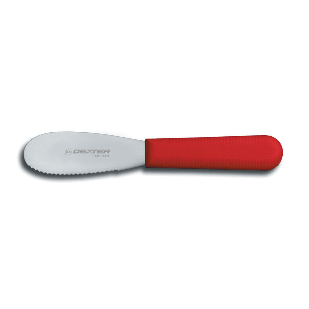 135-18213R SANI-SAFE® 3 1/2" Sandwich Spreader w/ Polypropylene Red Handle, Stainless Steel