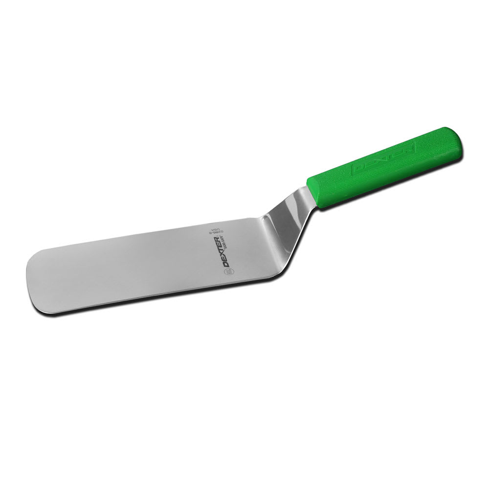 135-19693G SANI-SAFE® 8"x3" Cake Turner w/ Polypropylene Green Handle, Stainless Steel
