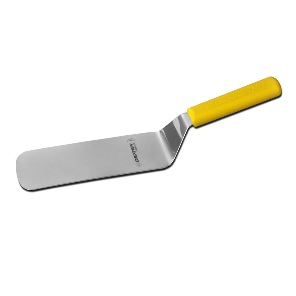 135-19693Y SANI-SAFE® 8"x3" Cake Turner w/ Polypropylene Yellow Handle, Stainless Steel