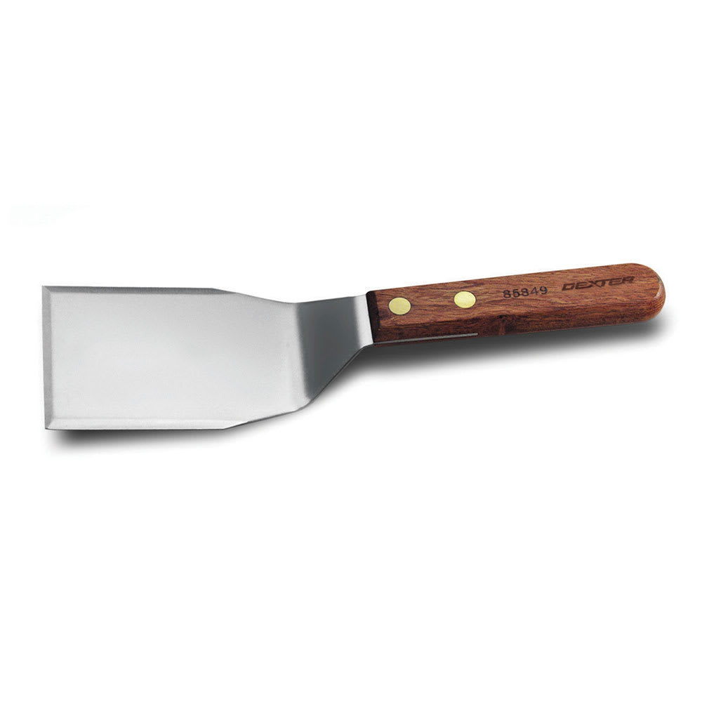 135-19770 4"x3" Hamburger Turner w/ Rosewood Handle, Stainless Steel