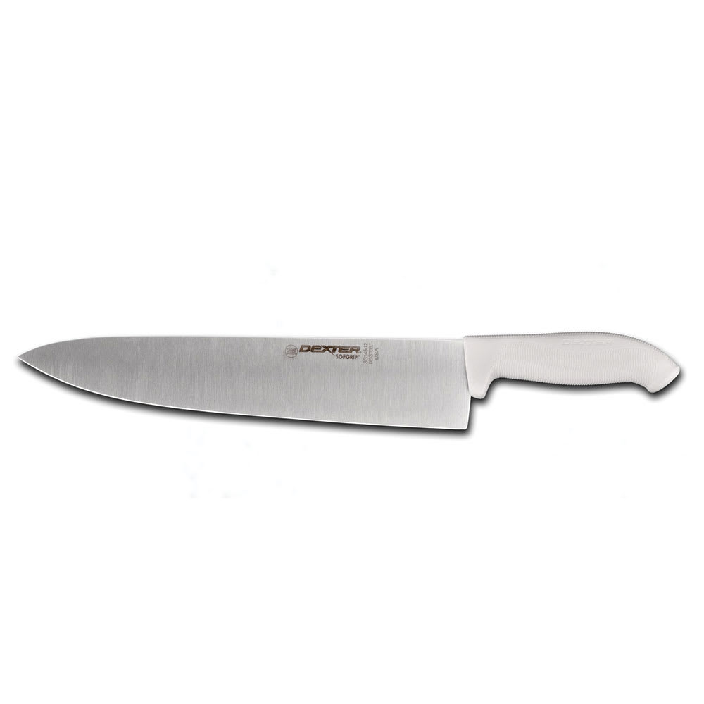 135-24173 12" Chef's Knife w/ Soft Black Rubber Handle, Carbon Steel