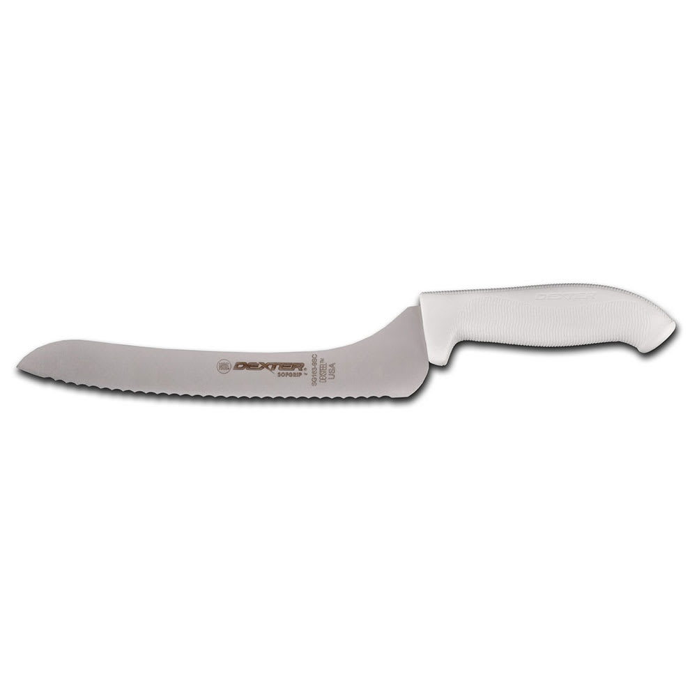 Dexter Russell SG163-9SC-PCP 9" Sandwich Knife w/ Soft White Rubber Handle, Carbon Steel