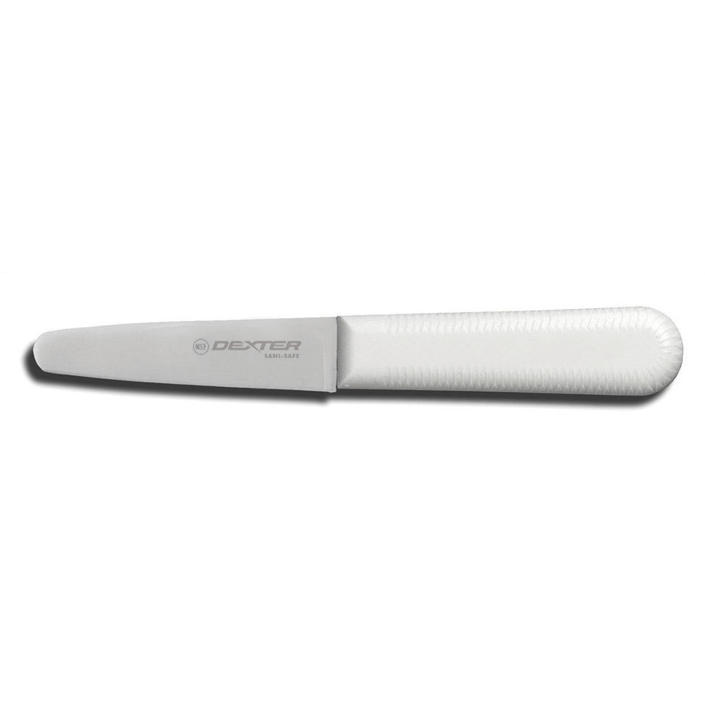 Dexter Russell S129PCP SANI-SAFE® 3 2/5" Clam Knife w/ Polypropylene White Handle, Carbon Steel