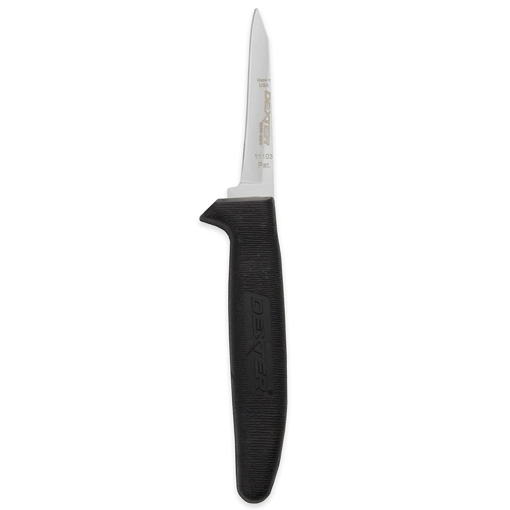 Dexter Russell P152HG 3 1/4" Boning Knife w/ Soft Black Rubber Handle, High Carbon Steel