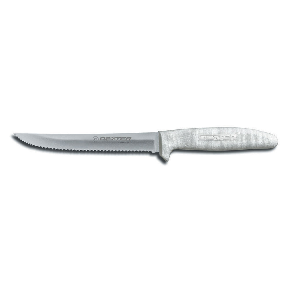 135-13303 SANI-SAFE® 6" Utility Slicer w/ Polypropylene White Handle, Carbon Steel