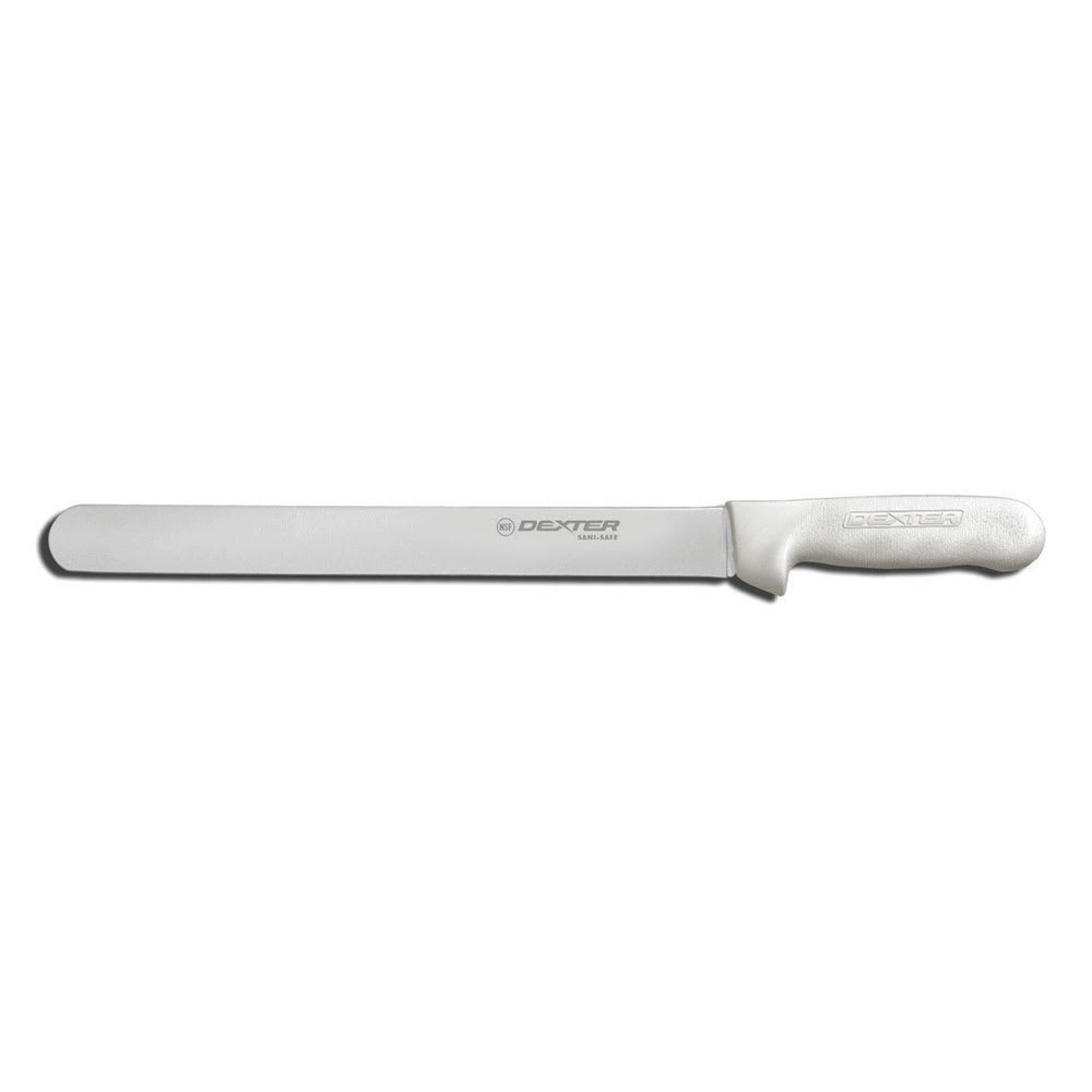 Dexter Russell S140-12PCP SANI-SAFE® 12" Roast Slicer w/ Polypropylene White Handle, Carbon Steel