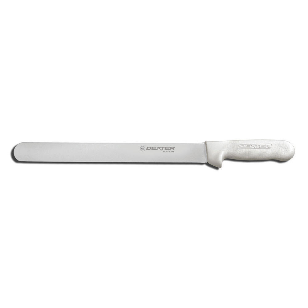 135-13453 SANI-SAFE® 12" Roast Slicer w/ Polypropylene White Handle, Carbon Steel