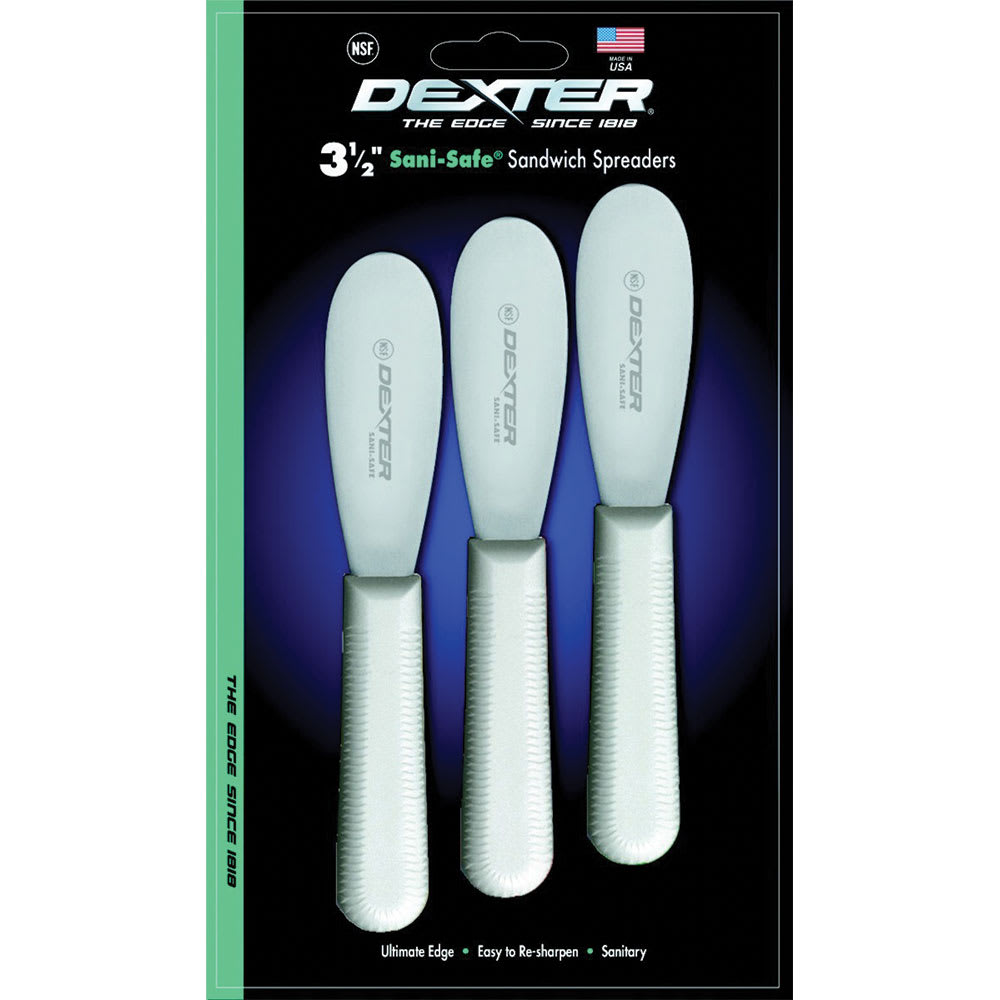 Dexter Russell S173-3 SANI-SAFE® 3 1/2" Sandwich Spreader w/ Polypropylene White Handle, Stainless Steel
