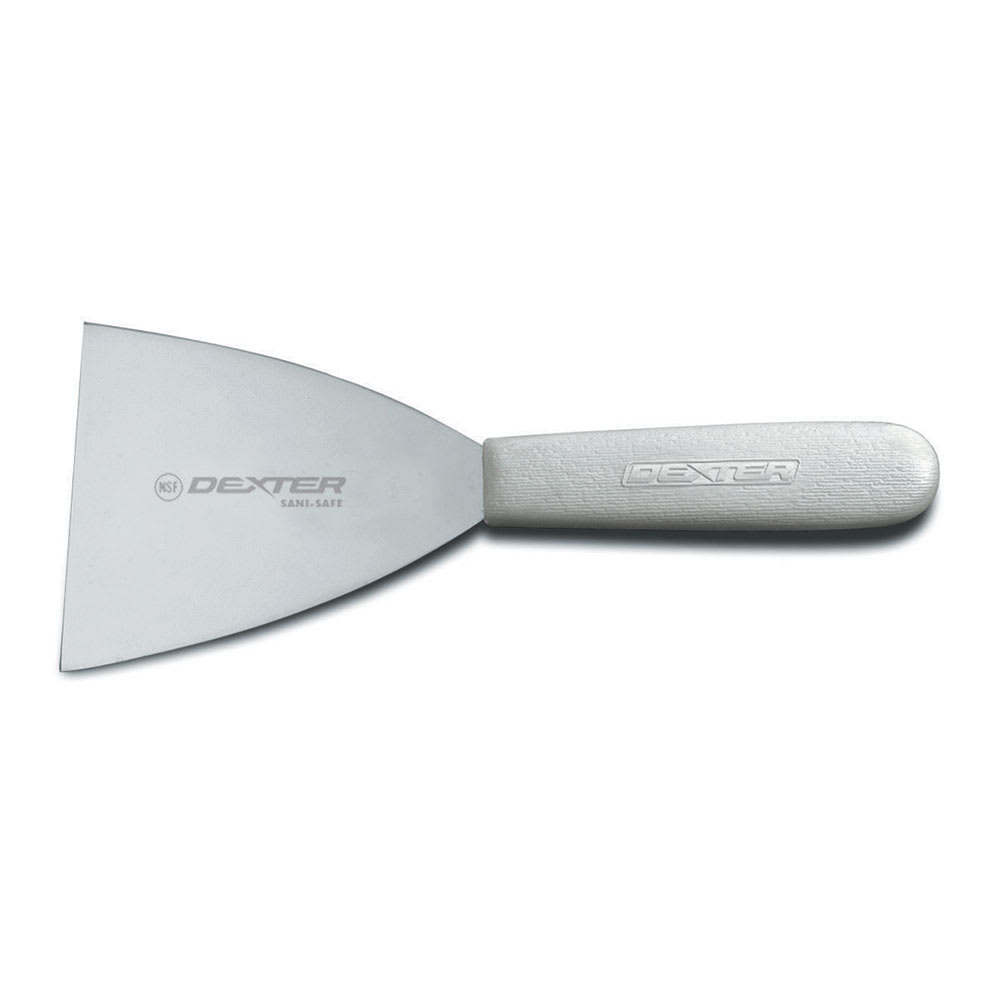 Dexter Russell S294 SANI-SAFE® 4" Griddle Scraper w/ Polypropylene White Handle, Stainless Steel