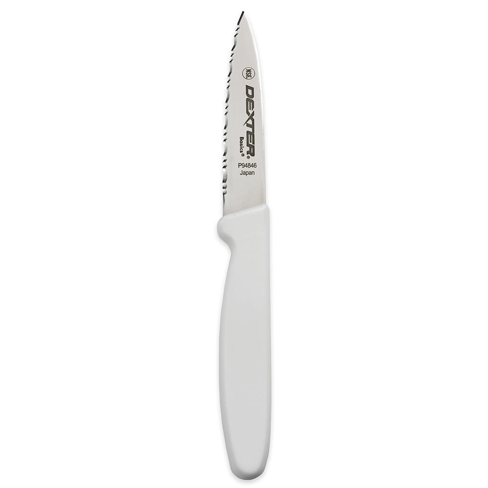 135-31612 3 1/8" Paring Knife w/ Polypropylene White Handle, Carbon Steel