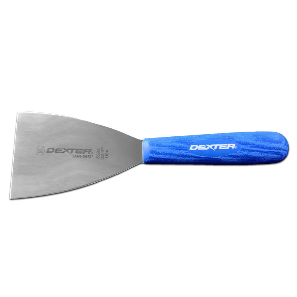 Dexter Russell S293H-PCP SANI-SAFE® 3" Griddle Scraper w/ Polypropylene Blue Handle, Stainless Steel