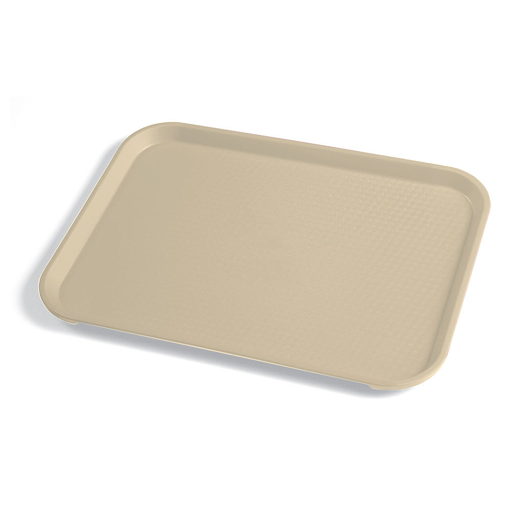 144-1014FF104 Plastic Fast Food Tray - 13 1/2"L x 10 2/5"W, Desert Tan