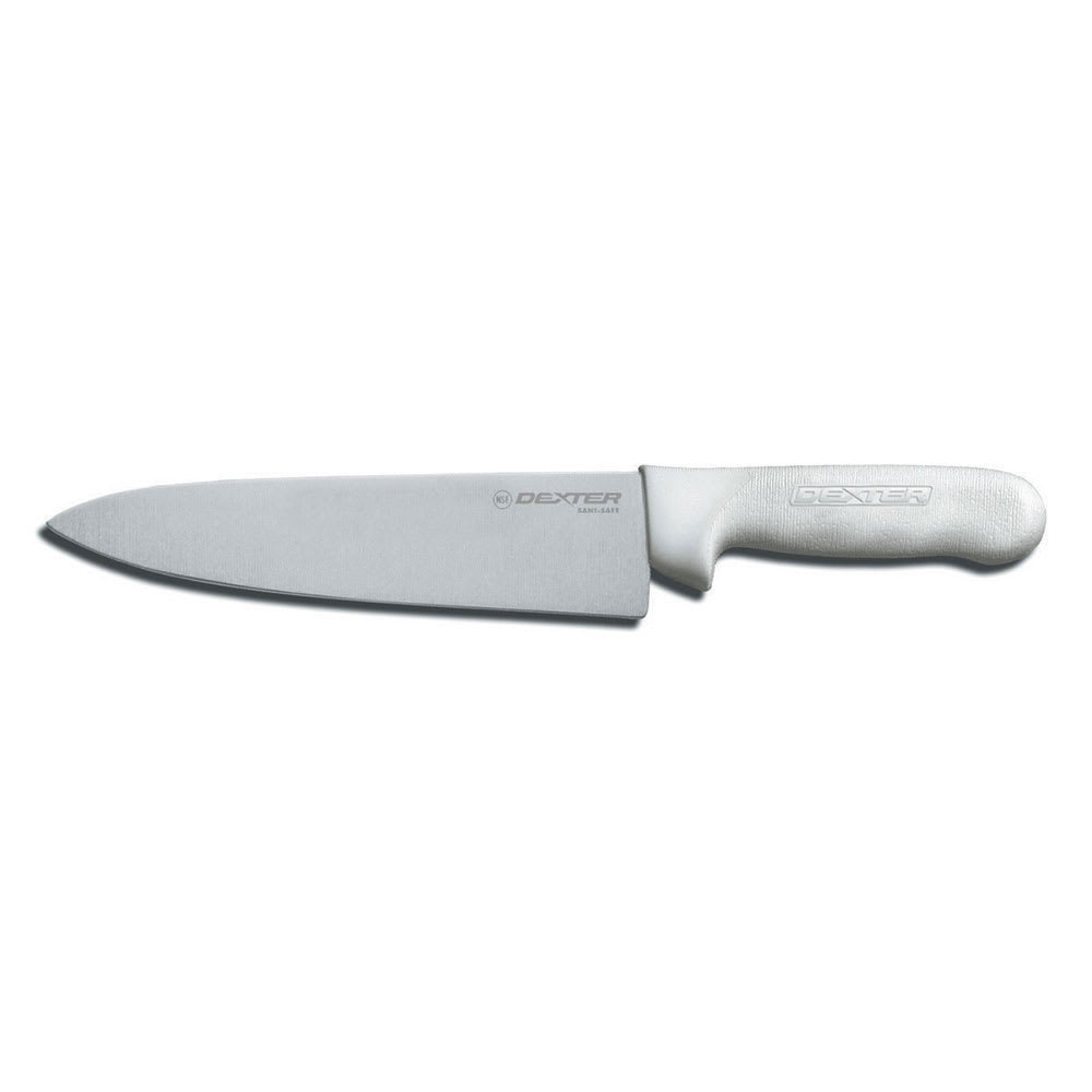 135-12443 SANI-SAFE® 8" Chef's Knife w/ Polypropylene White Handle, Carbon Steel