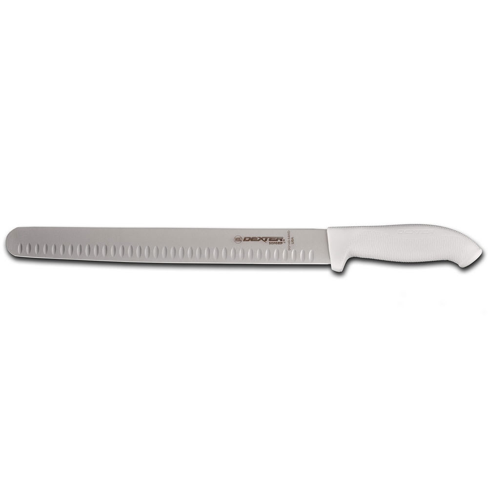 Dexter Russell SG140-14WGE-PCP 14" Slicer w/ Soft White Rubber Handle, Carbon Steel