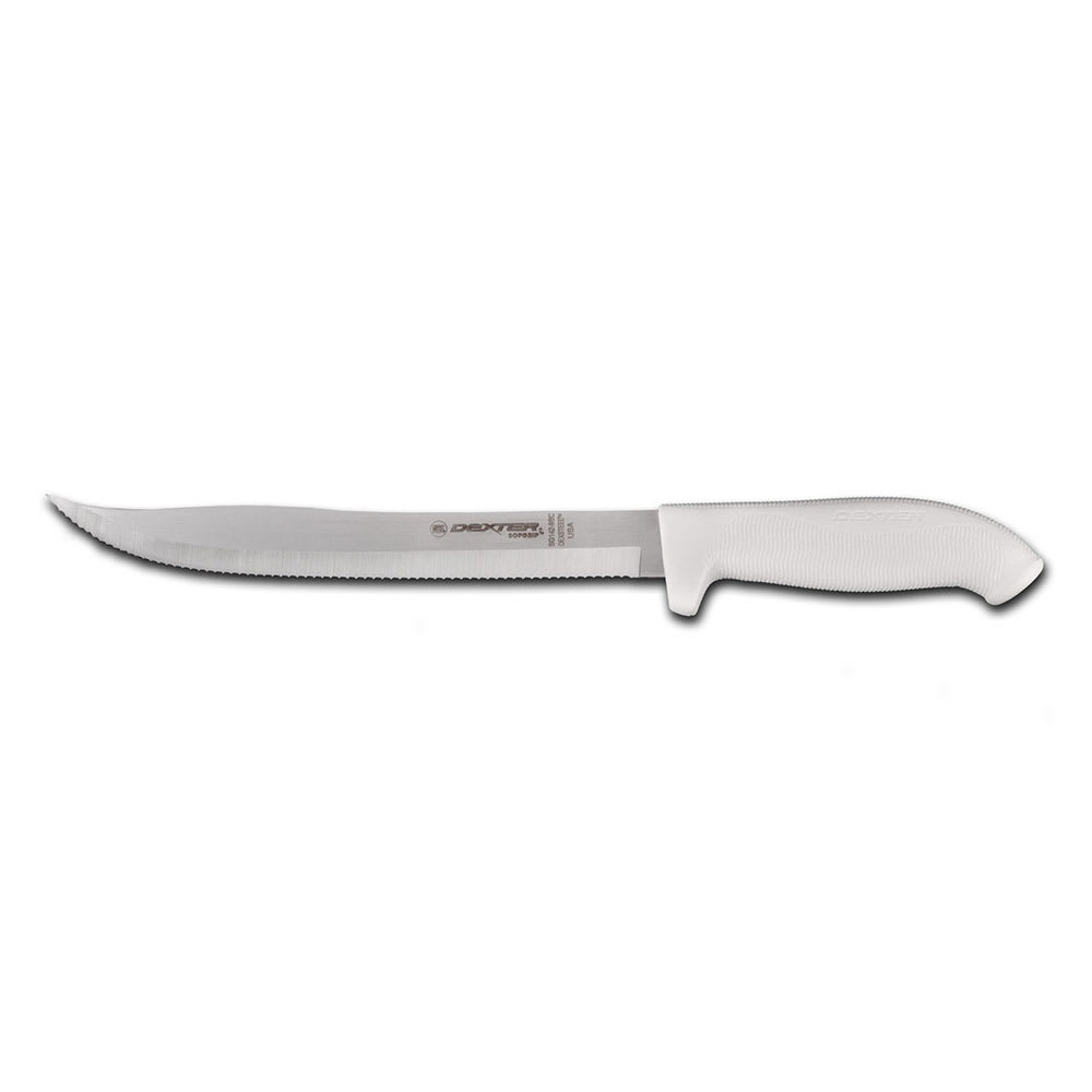 Dexter Russell SG142-9SC-PCP 9" Utility Slicer w/ Soft White Rubber Handle, Carbon Steel