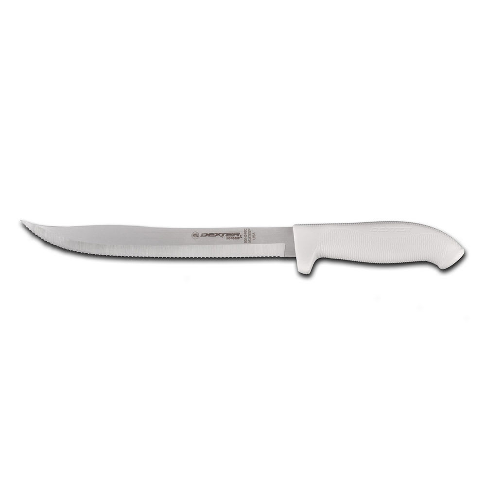 135-24263 9" Utility Slicer w/ Soft White Rubber Handle, Carbon Steel