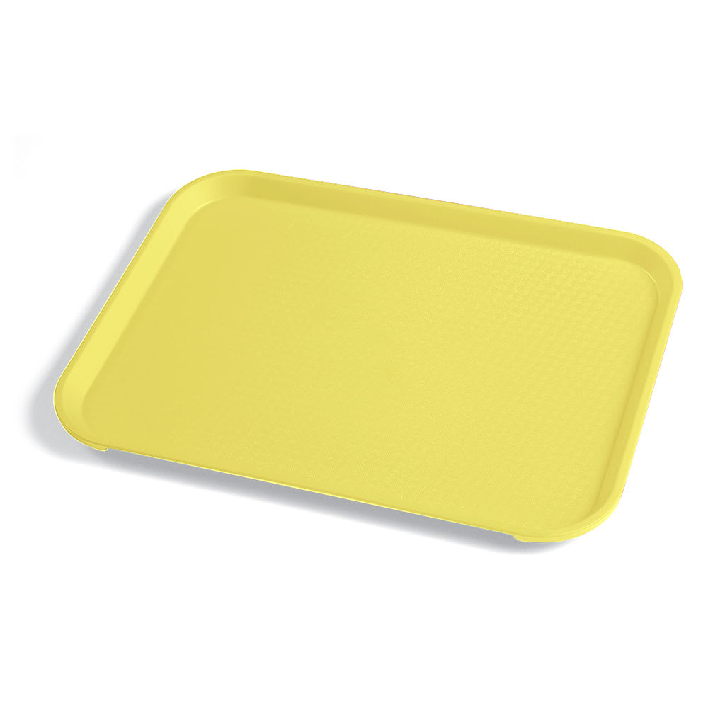 144-1014FF108 Plastic Fast Food Tray - 13 1/2"L x 10 2/5"W, Primrose Yellow