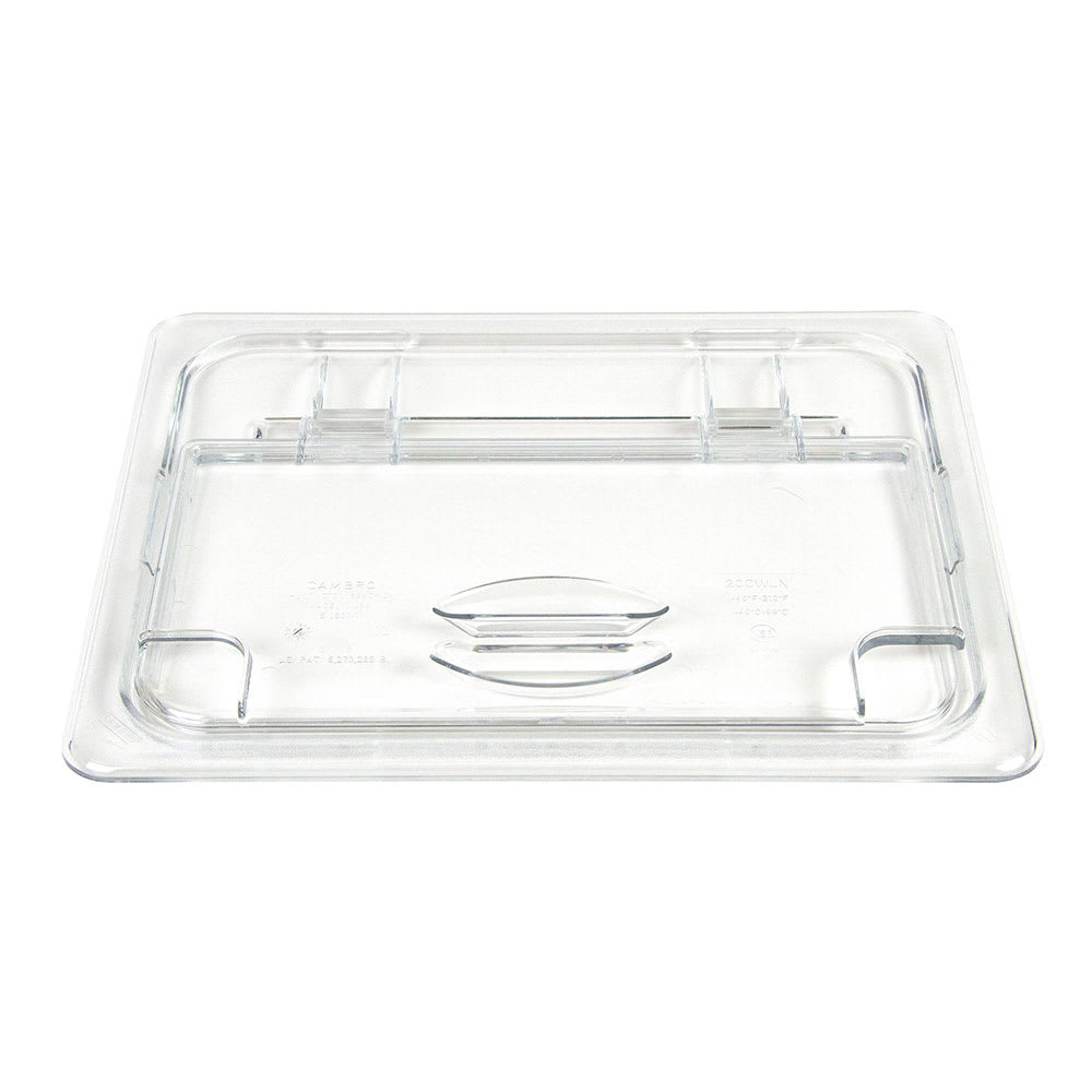 144-20CWLN135 FlipLid Food Pan Cover - Half Size, Notched, Hinged, Clear