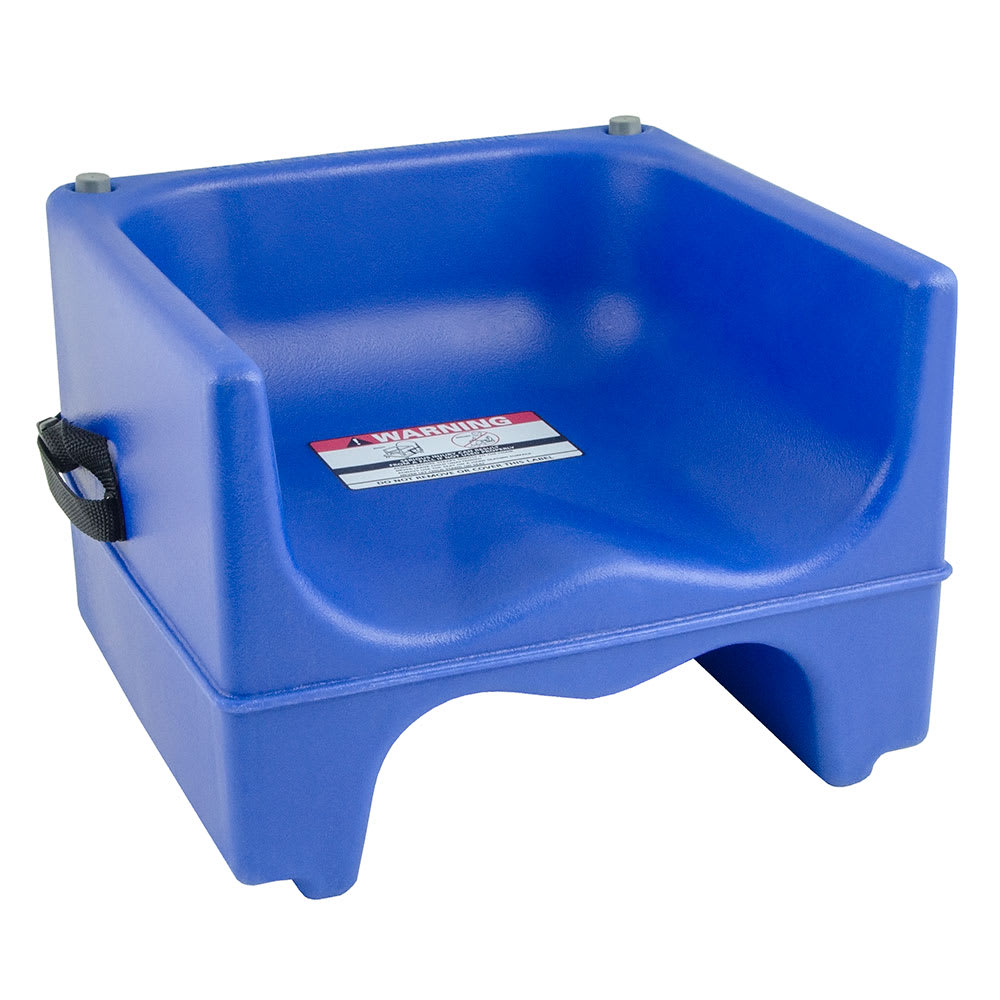 144-200BCS186 Dual-Height Booster Seat w/ Safety Strap - Polyethylene, Navy Blue