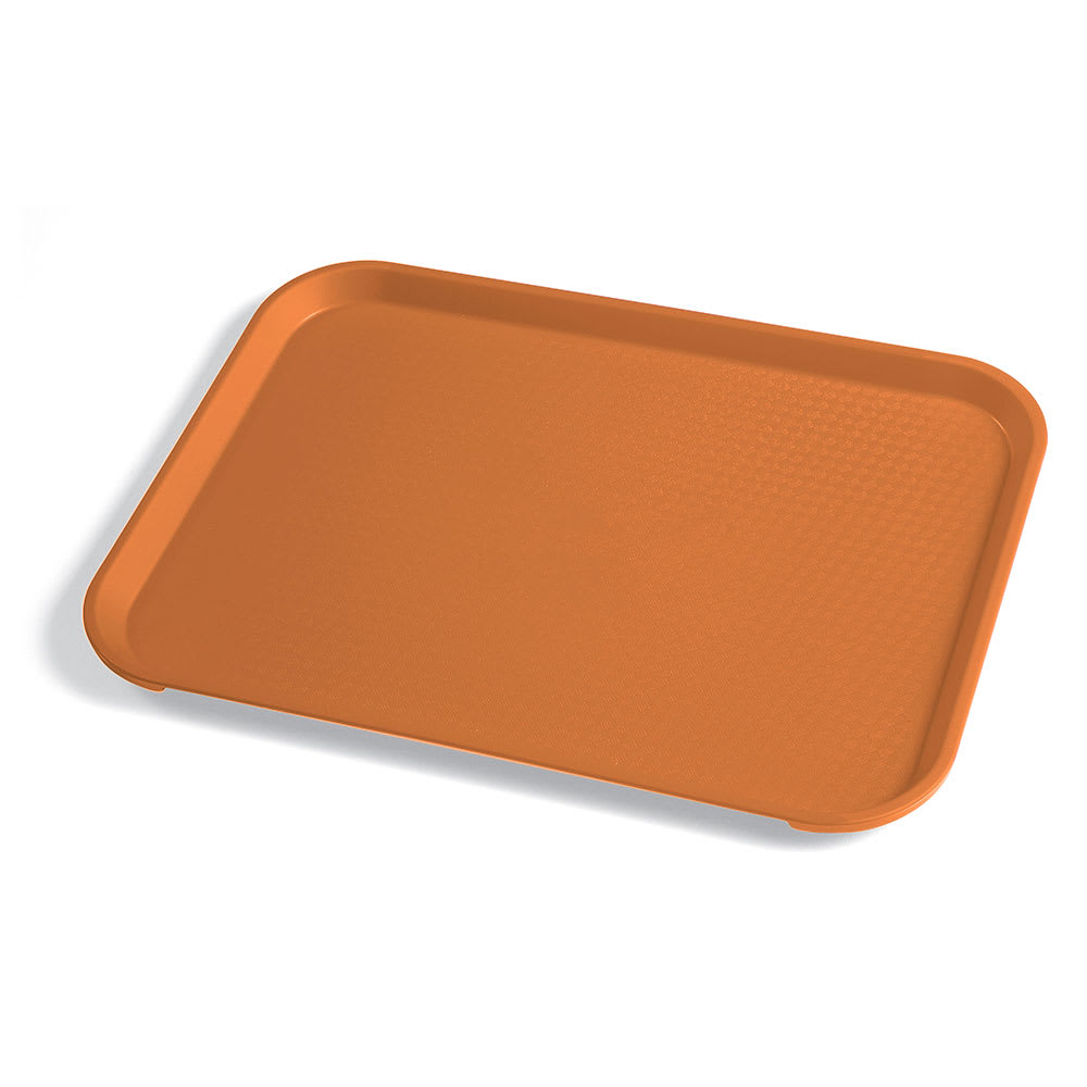 144-1014FF166 Plastic Fast Food Tray - 13 1/2"L x 10 2/5"W, Orange