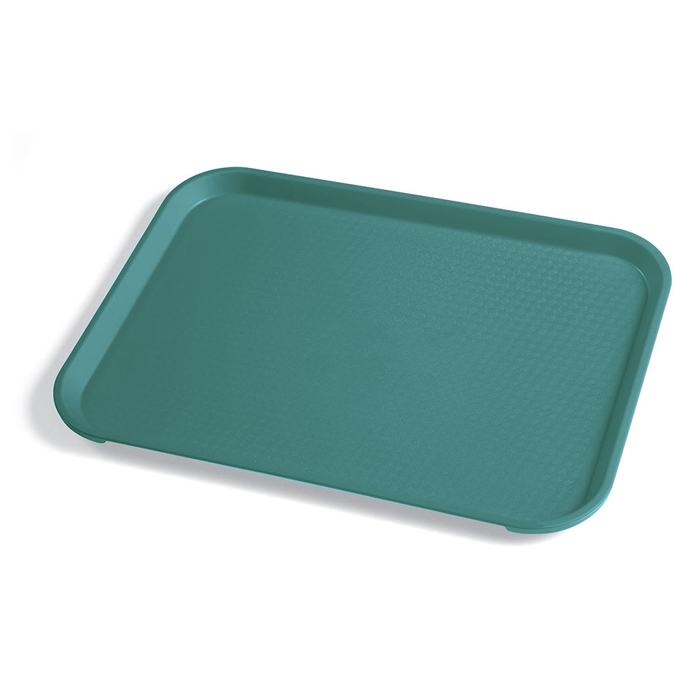 144-1014FF414 Plastic Fast Food Tray - 13 1/2"L x 10 2/5"W, Teal