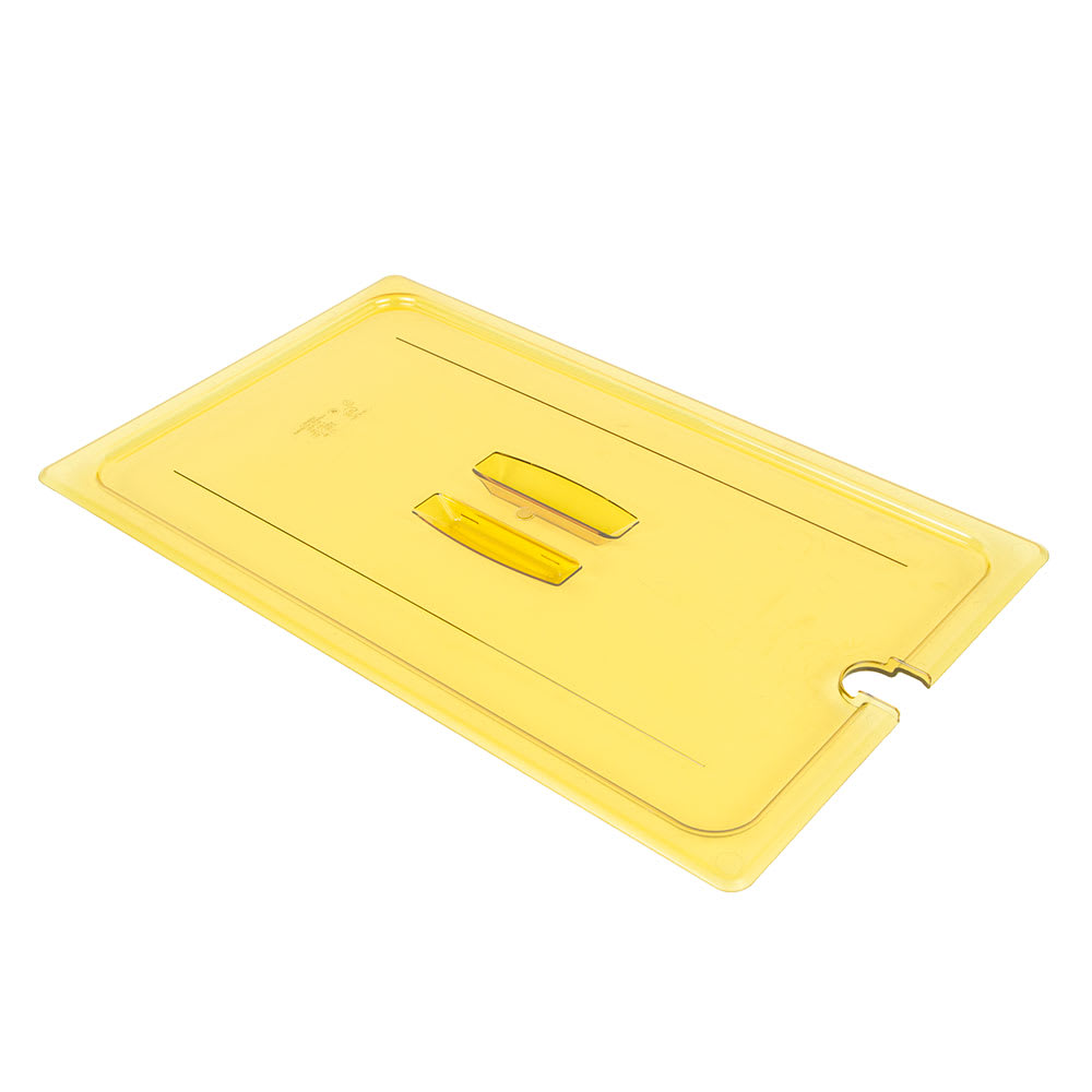 144-10HPCHN150 H-Pan Hot Food Cover - Full-Size, Notched, Handle, Amber