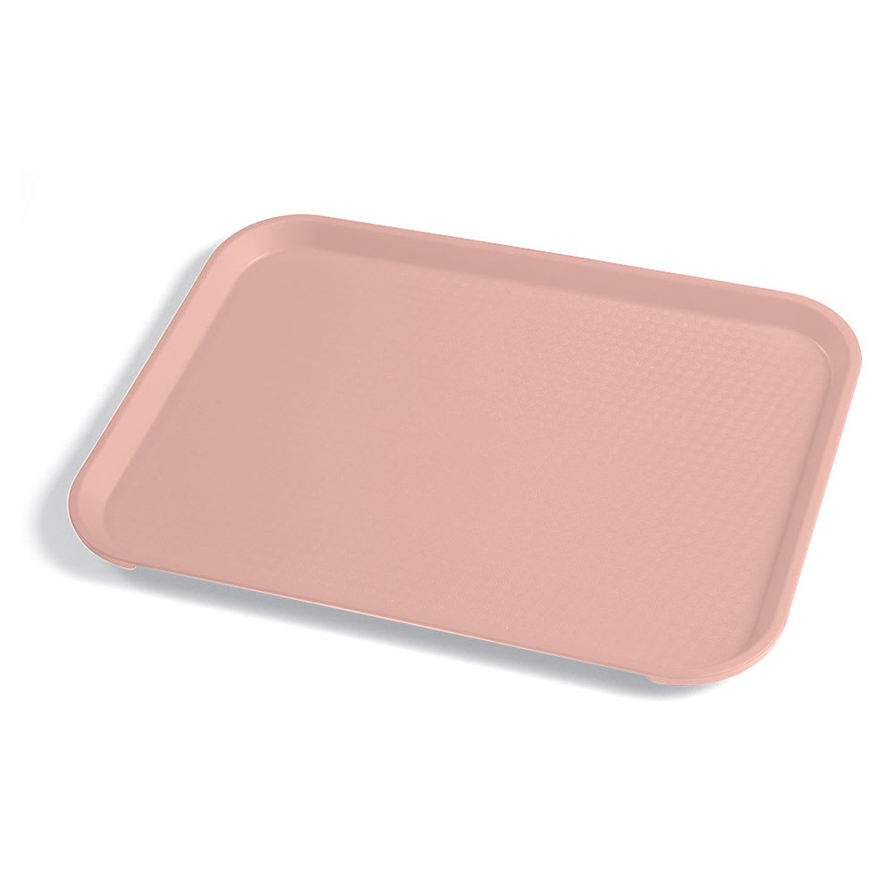 144-1014FF409 Plastic Fast Food Tray - 13 1/2"L x 10 2/5"W, Blush