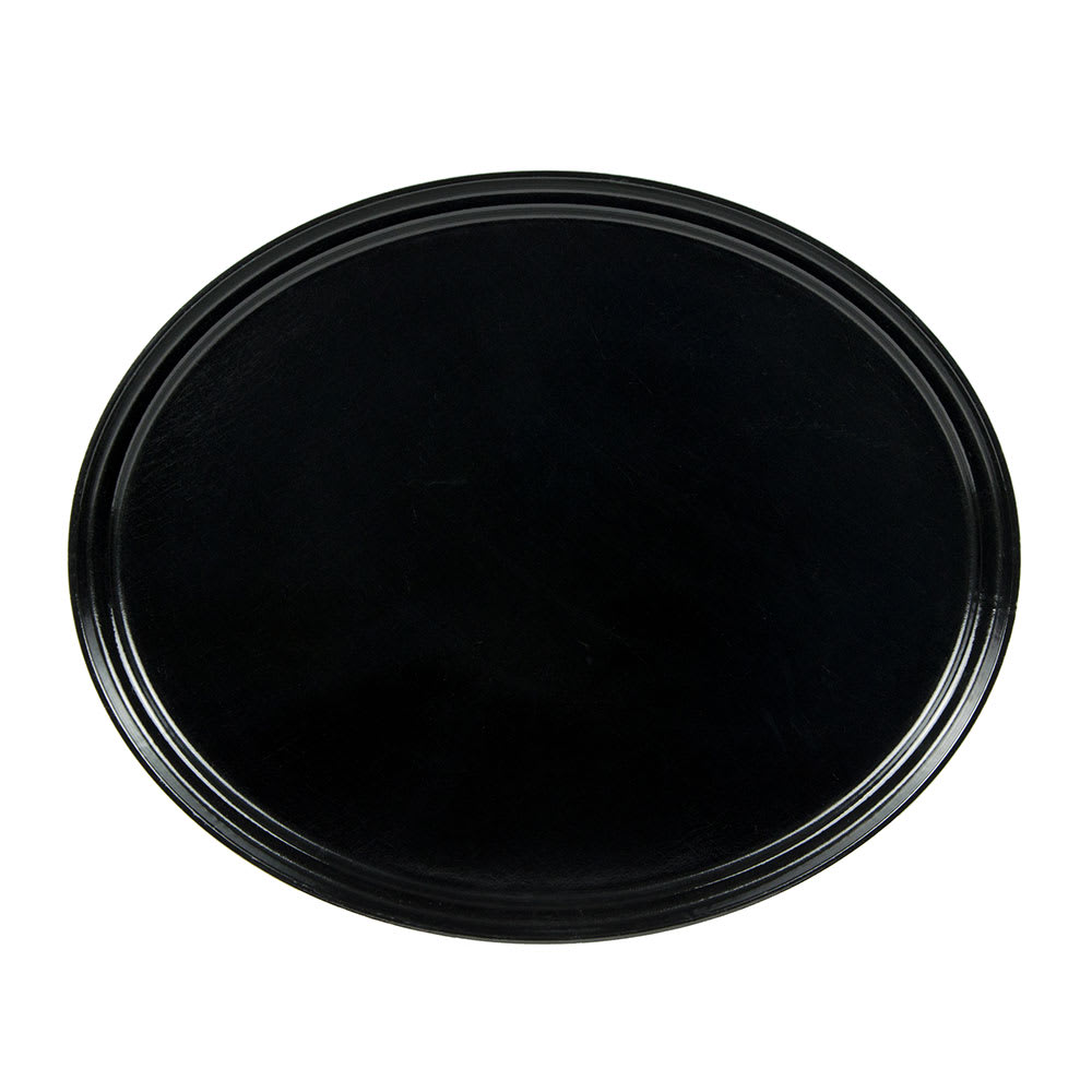 144-2700110 Oval Serving Camtray - 22x27", Fiberglass, Black